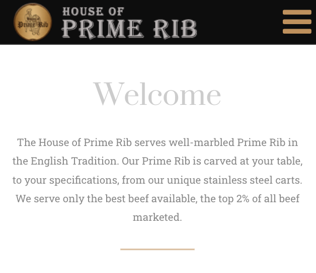 House of Prime Rib unique selling proposition